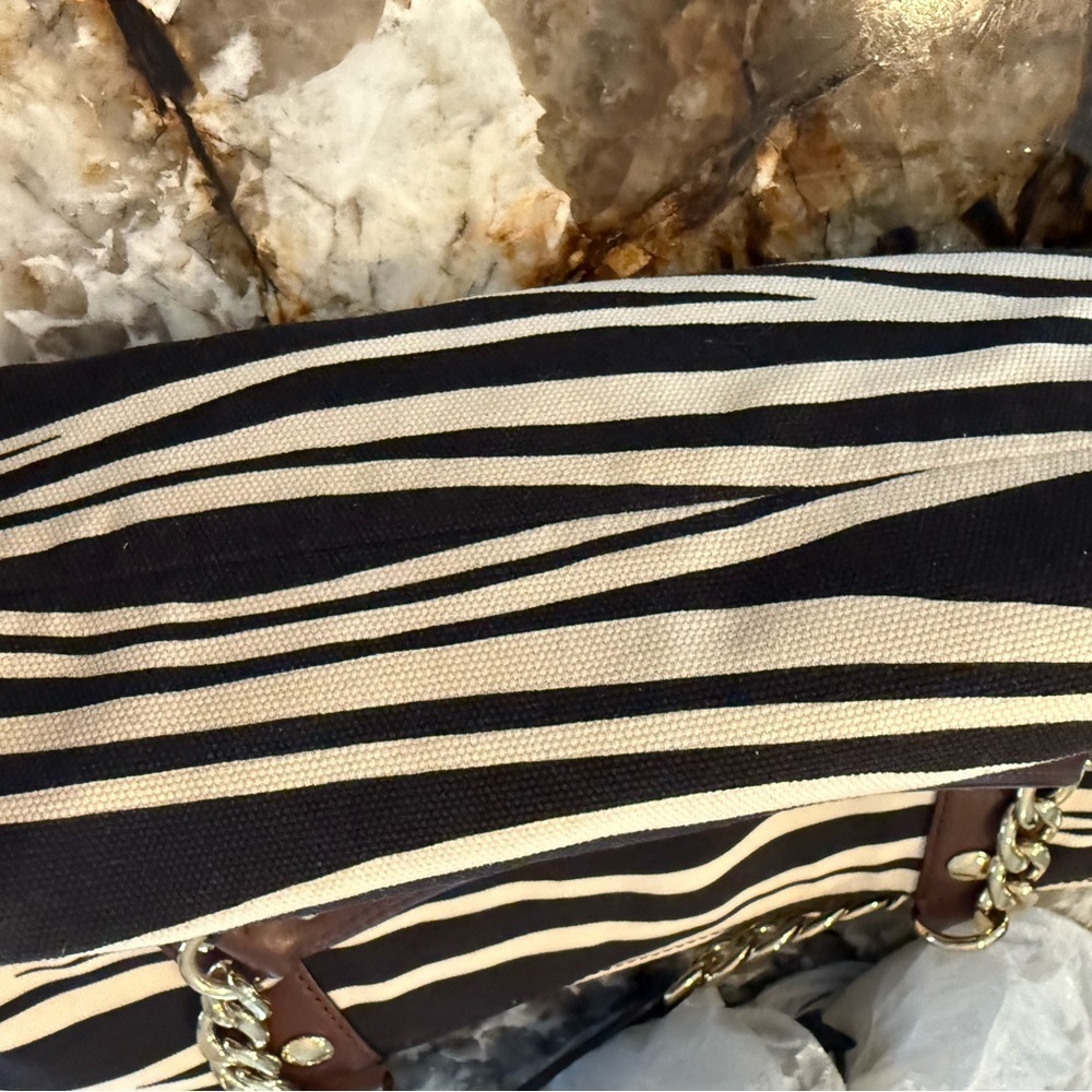 Michael Kors, zebra black cream and brown purse - Picture 4 of 7